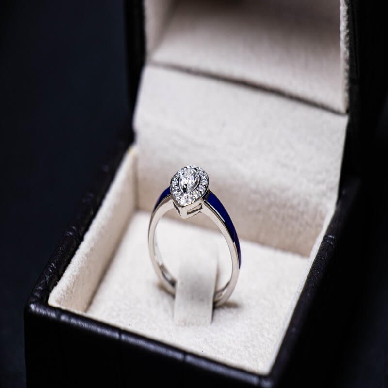 Oval diamond colored ring - Bassam Khoury Jewelry Store